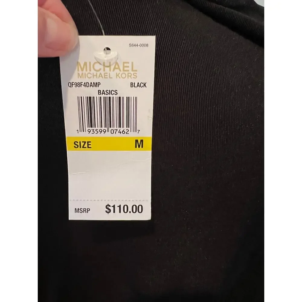 Michael Kors Long Sleeve Dress Gold Studded Neckline Detail M